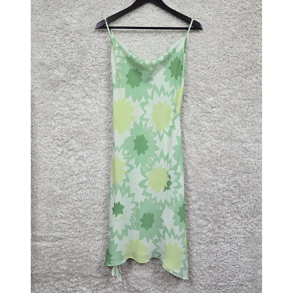 xpress Womens Green‎ Floral Slip Dress Size 2 Sheer Midi Y2K Summer
